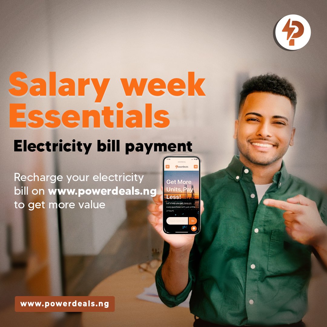 There's only one place to get more value on your electricity bills payment powerdeals.ng

#salaryweek
#electricitybill 
#paybills