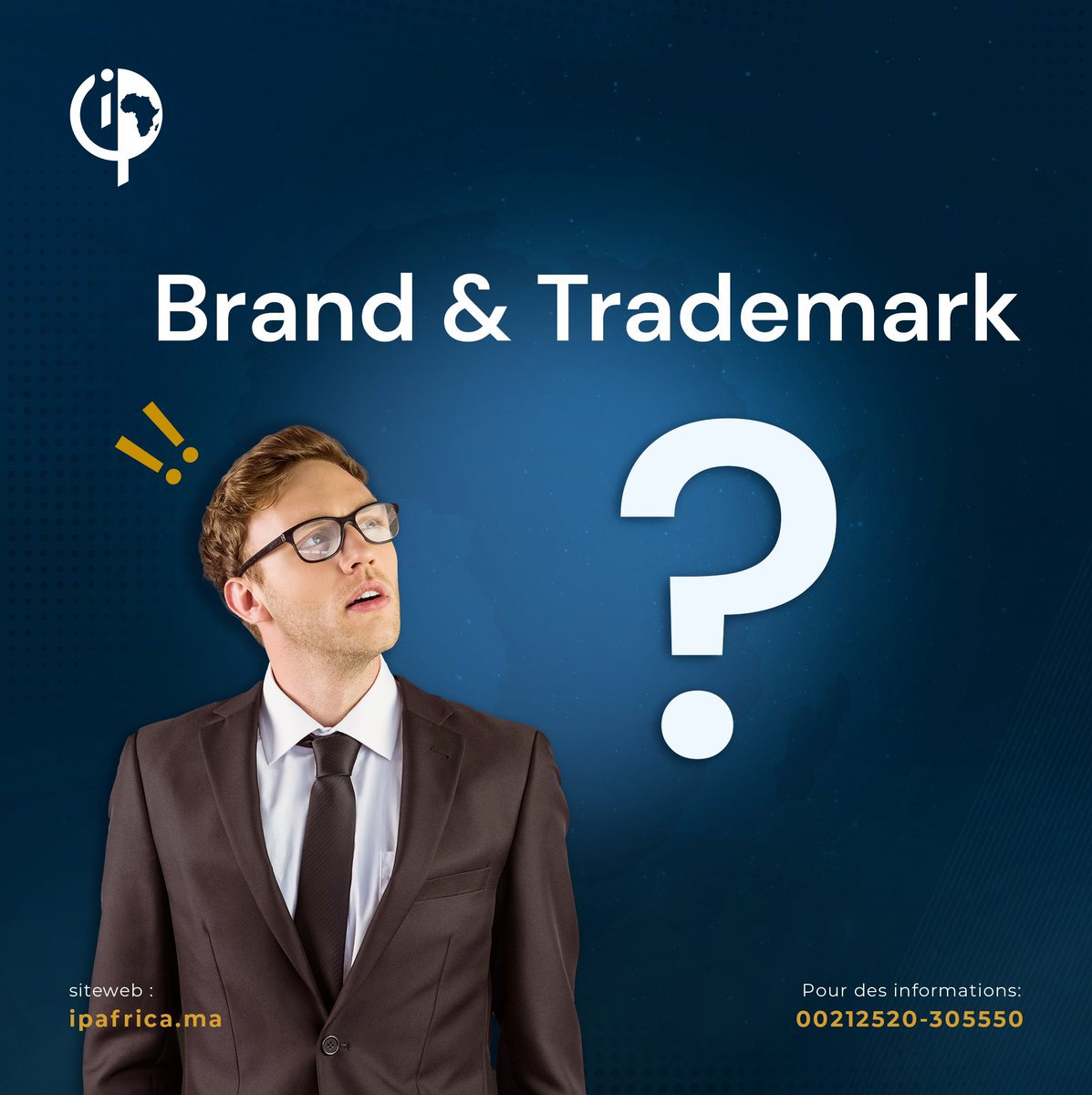 Brand = business identity 🛍️💡. Trademark = legal protection ⚖️🛡️. Build value with a strong brand, protect it with trademarks. Secure your brand's reputation! 🚀 #Branding #Trademark #LegalProtection #IPAFRICA 
📞: 05 20 30 55 50
🌐: ipafrica.ma