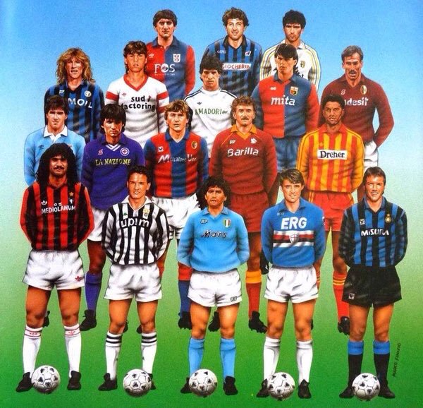 Serie A 1990/91: Gullit 🇳🇱 Baggio 🇮🇹 Maradona 🇦🇷 Mancini 🇮🇹 Matthäus 🇩🇪 Caniggia 🇦🇷 Völler 🇩🇪 Riedle 🇩🇪 Legends!