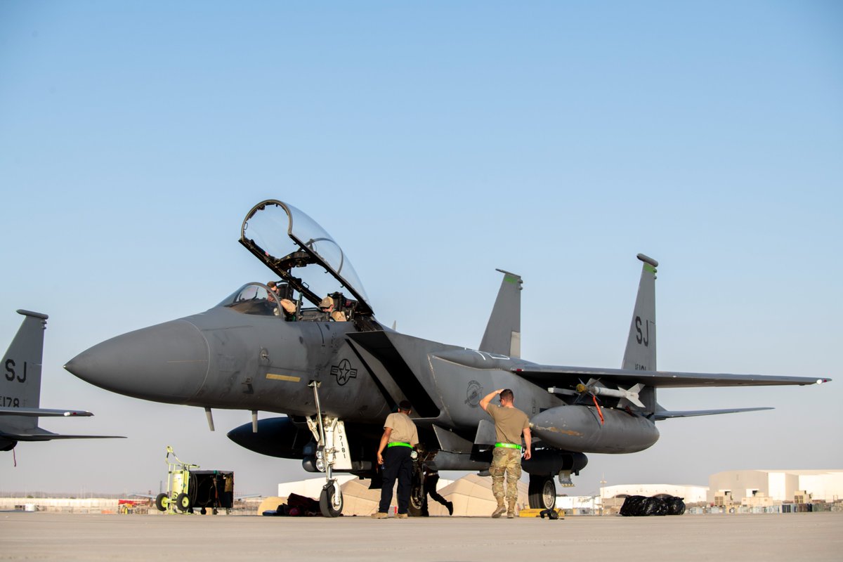 335th FS Chiefs. F-15Es from the 335th EFS arriving at an undisclosed location for Desert Flag 2024, April 18, 2024. part II