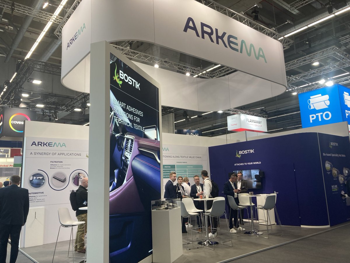 bostik's tweet image. Bostik is at #Techtextil 2024, the leading international trade fair for technical textiles and nonwovens ! 🌟

Our teams are here to showcase our  pioneering R&amp;amp;D and technical support research into pellets, powders, films and nonwovens for technical textiles ! 🚀