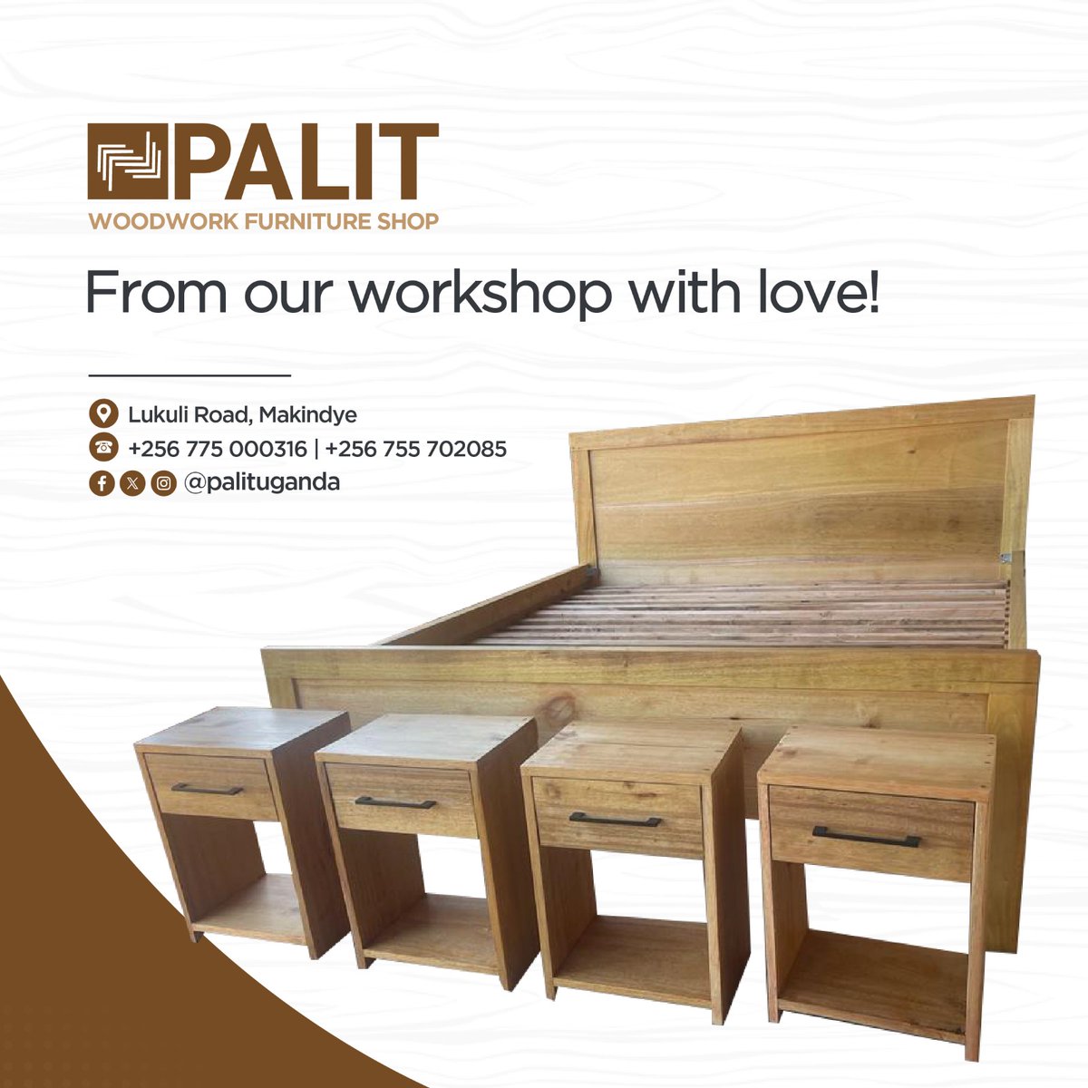 From our #carpentry #workshop with love, where we work all your creations with passion and precision for your #customized living spaces at the PALIT #WOODWORK #FURNITURE SHOP in Makindye on 0775000316 | 0755702085 ! 🛠️🪵  #woodenfurniture #woodendecor #woodenaccessories