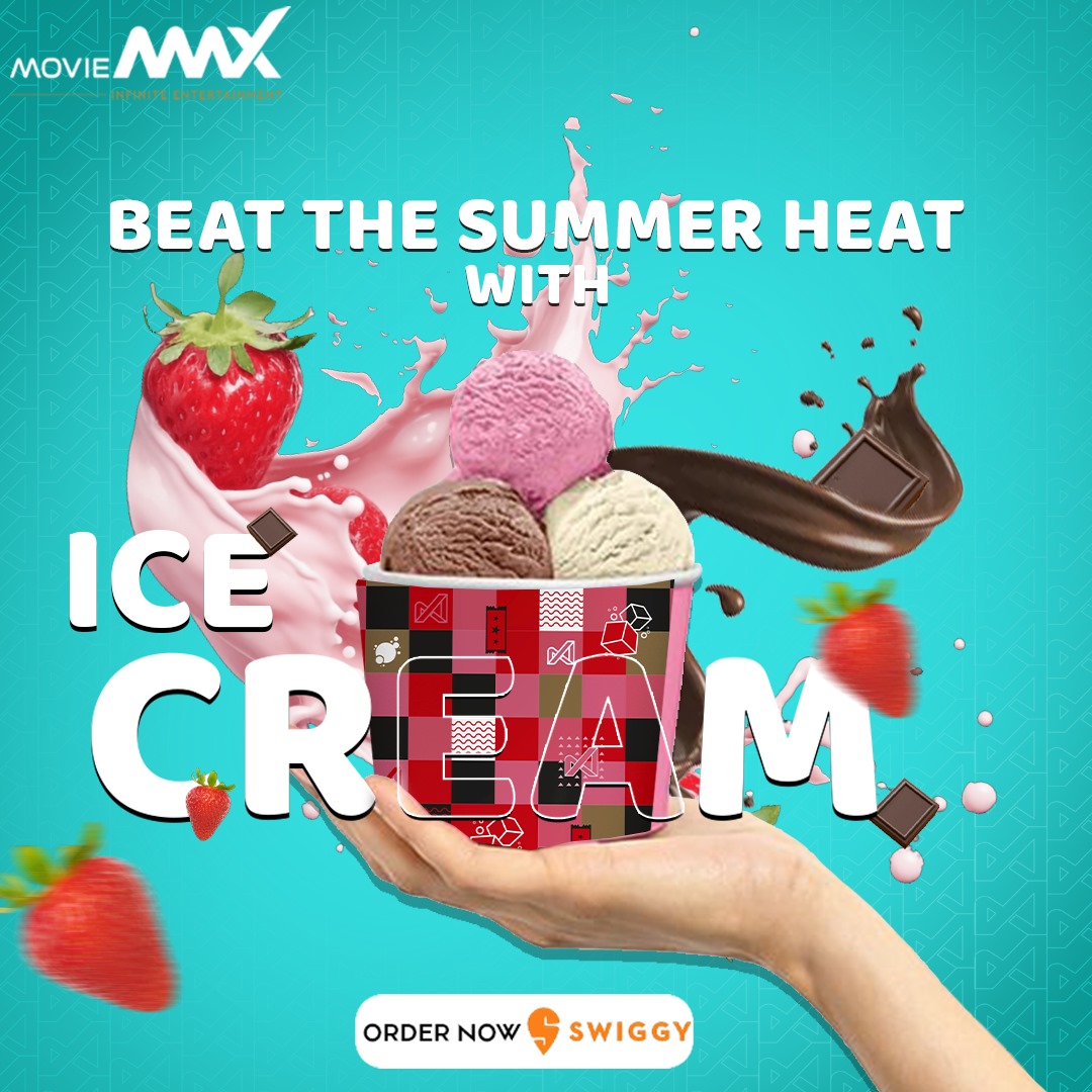 Beat the summer heat with #MovieMax Ice Cream! 🍦☀
Indulge in blockbuster flavors that'll cool you down and satisfy your cravings. 
Order now on Swiggy and let the scoops of delight begin! 

#SummerTreats #MovieMagic #MovieMaxOfficial #MovieMaxFood #IceCream #VanillaIceCream