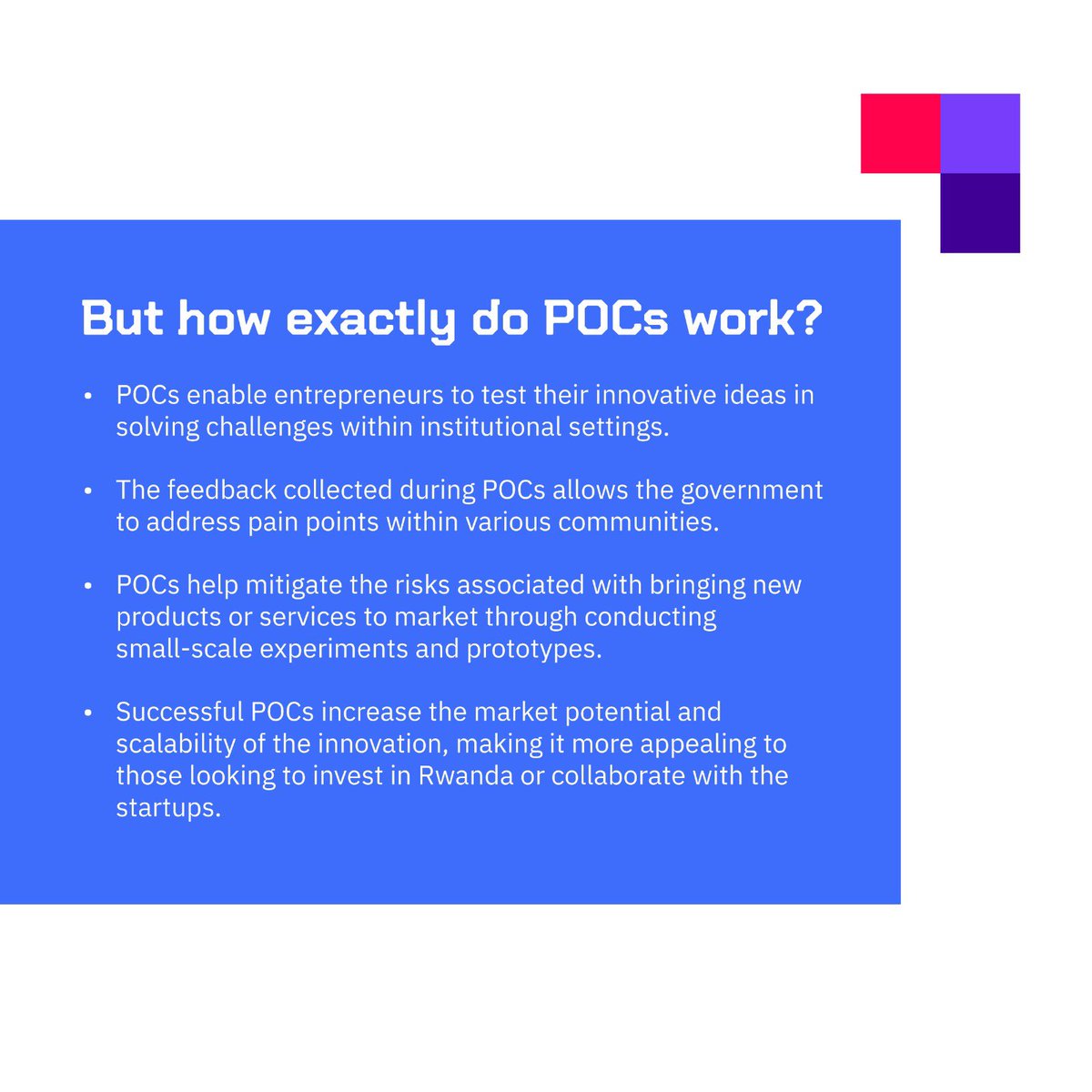 Want to know what makes POCs the ultimate innovation catalyst? Here's a glimpse into how they work💡
#InnovateRwanda #DigitalLeapRwanda #JICA