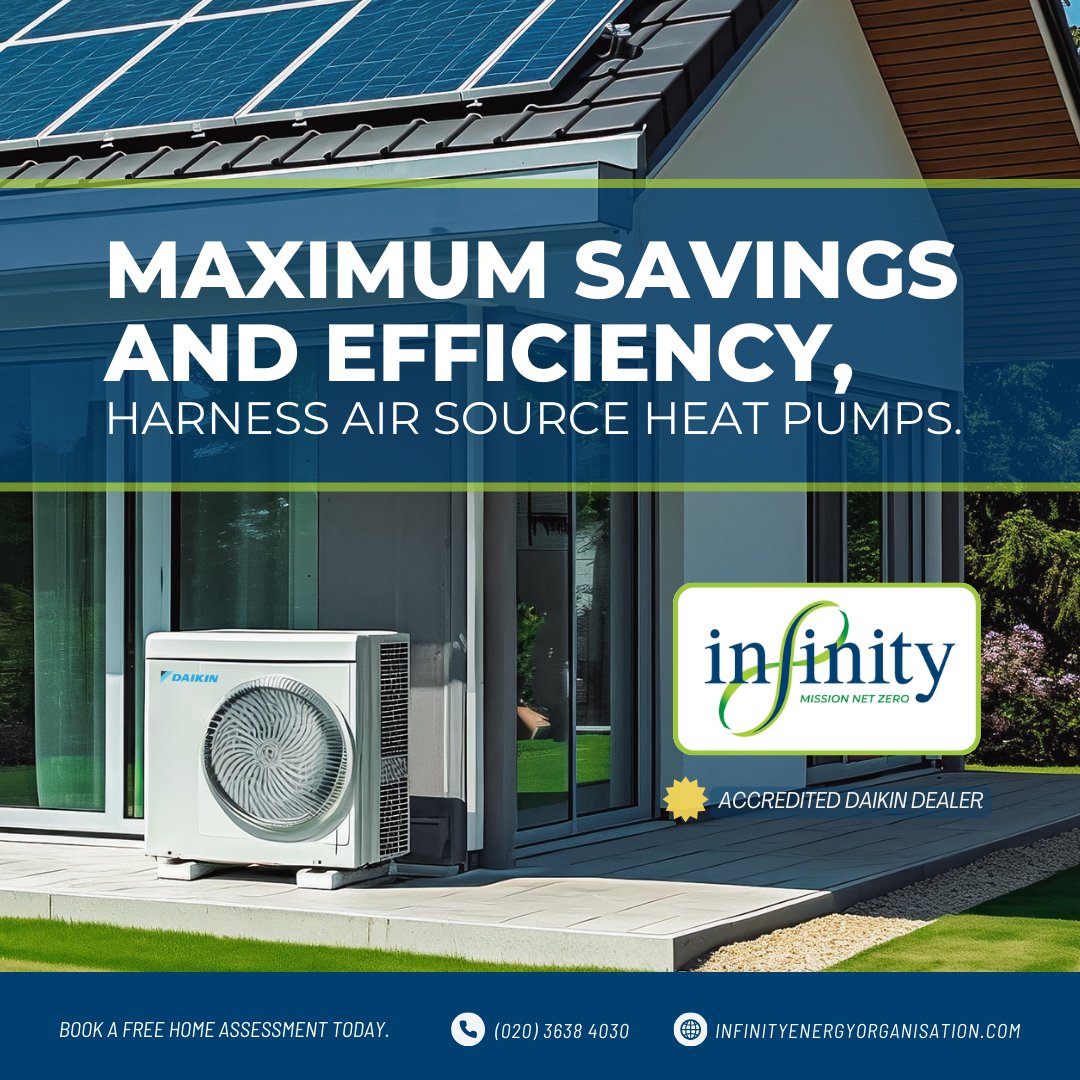 Did you know that using air source heat pumps could cut your energy costs compared to traditional systems? Switch now to save money starting today! Contact us to get a free quotation. 📞 • (020) 3638 4030 🌐 • infinityenergyorganisation.com