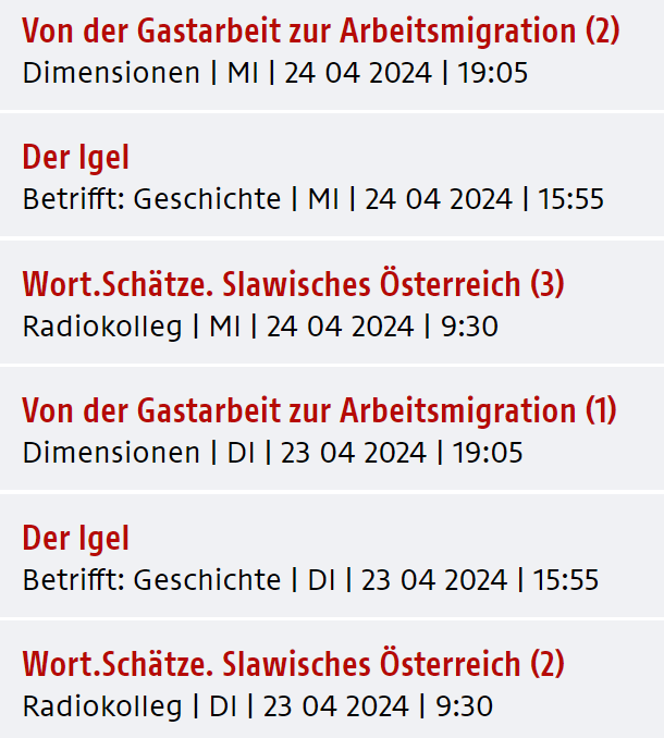 #atpb24 Tag 2⃣ Und jene, die im Programm der #atpb24 zeitlich oder geografisch nichts Passendes finden, können z.B. die @oe1-Beiträge zu den Aktionstagen #PolitischeBildung (nach)hören. Heute etwa 'Der Igel' und 'Von der #Gastarbeit zur #Arbeitsmigration': oe1.orf.at/politischebild…