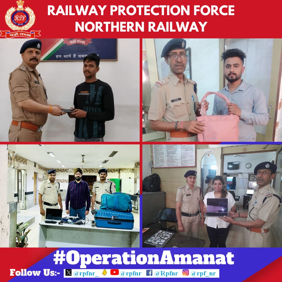 We value your valuables Under #OperationAmanat #RPF NR located unclaimed bags and other valuable articles and returned to their rightful owners. @AshwiniVaishnaw @RailMinIndia @RailwayNorthern @RPF_INDIA