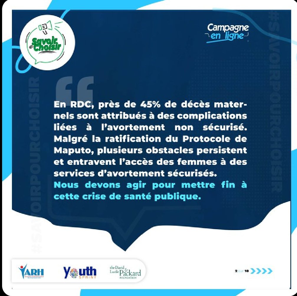 Face à des #avortementsecurisés la loi garantie une transformation d'attitude et de croyances pour faciliter la vulgarisation du @protocoledemaputo envue de réduire le taux de mortalité maternelle #savoirpourchoisir 
#Yarhdrc
#avortementsecurisés
#pacardfondation