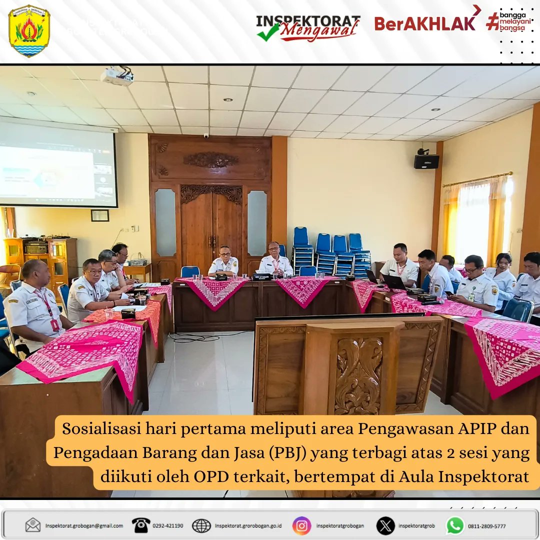 inspektoratgrob's tweet image. Inspektorat Kab.Grobogan bersama OPD terkait mengikuti sosialisasi area, indikator, Dan sub indikator MCP thn 2024 secara online yg diselenggarakan oleh KPK RI Direktorat Koord. dan Supervisi Wil. III di Aula Inspektorat Kab. Grobogan, 24 April 2024.
@MochSusilo1
#mcp2024 #kpkri