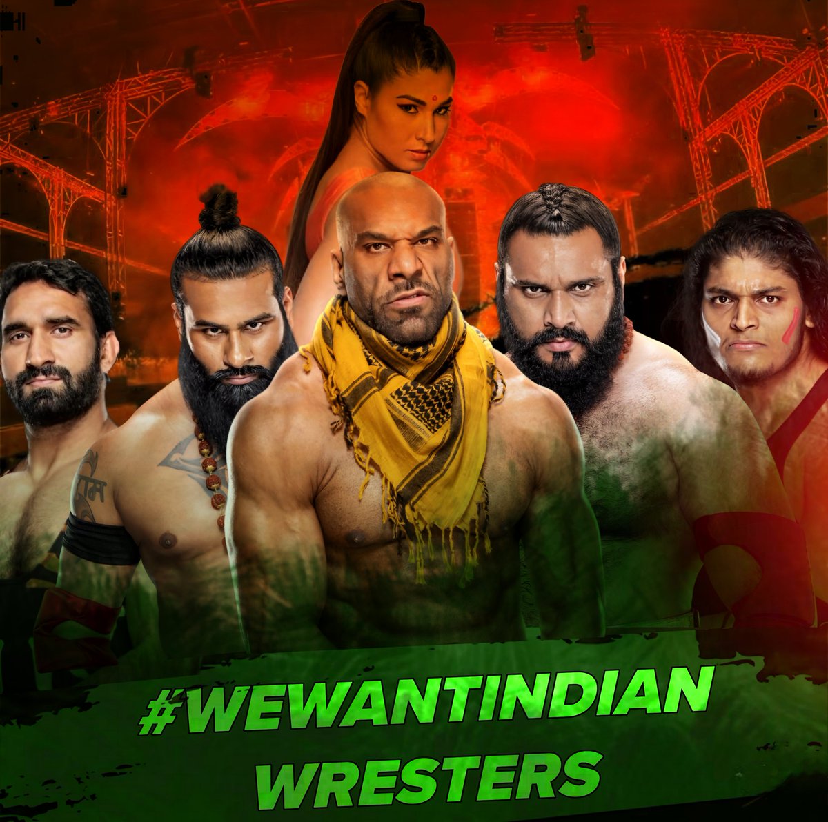 #WEWANTINDIANWRESTLERS 

@VeerMahaan @JinderMahal @Sanga_WWE @JeetRamaWWE @WWEIndia @ishanwrestling @SKWrestling_ @NewsXero