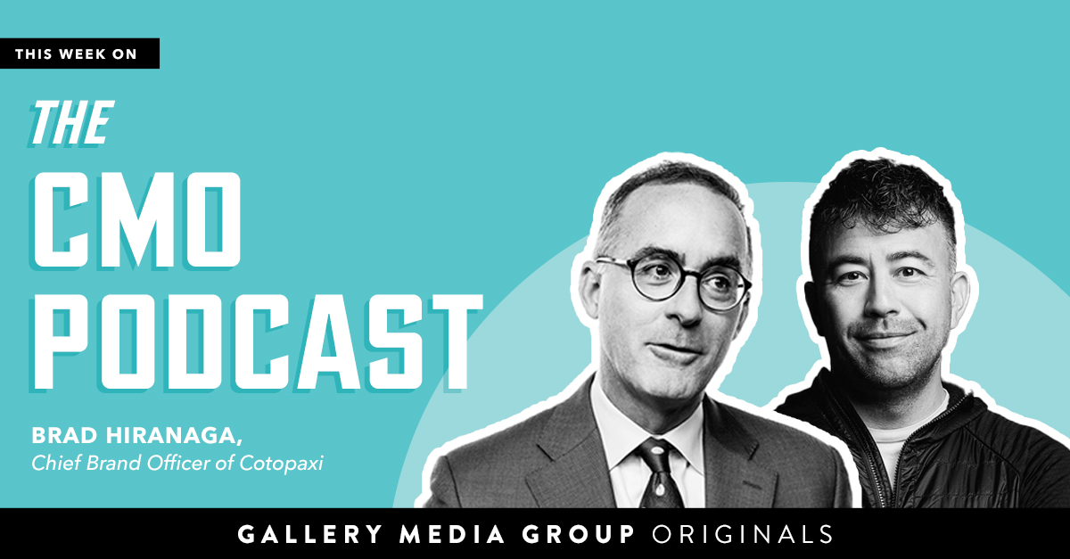 This week on #TheCMOPodcast, @JimStengel chats with Brad Hiranaga, Chief Brand Officer of @cotopaxi, the colorful outdoorsy brand you likely see around on streets, in airports, and of course, in the great outdoors.
-
LISTEN NOW: apple.co/3JD5s84