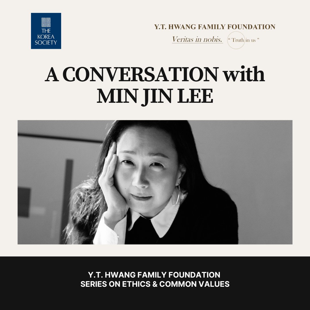 Min Jin Lee (@minjinlee11), author of “Free Food for Millionaires” and “Pachinko,” joins us Wed, May 8 in conversation with Kyung B. Yoon for the Y. T. Hwang Family Foundation Series on Ethics & Common Values. Sign up here: koreasociety.org/arts-culture/i… © Hae Ran from Channel Yes