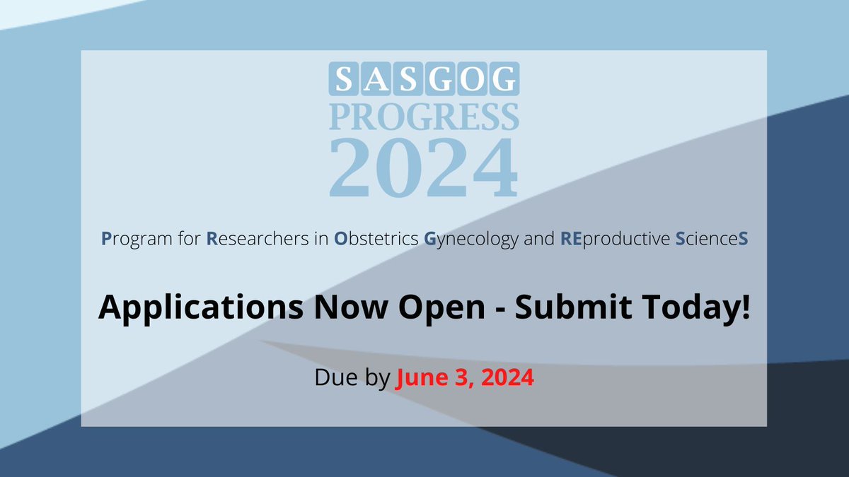 Applications are now being accepted for the SASGOG PROGRESS Course! Don't miss out on this opportunity, and submit your application by June 3, 2024. Learn more here: buff.ly/3G92ODp