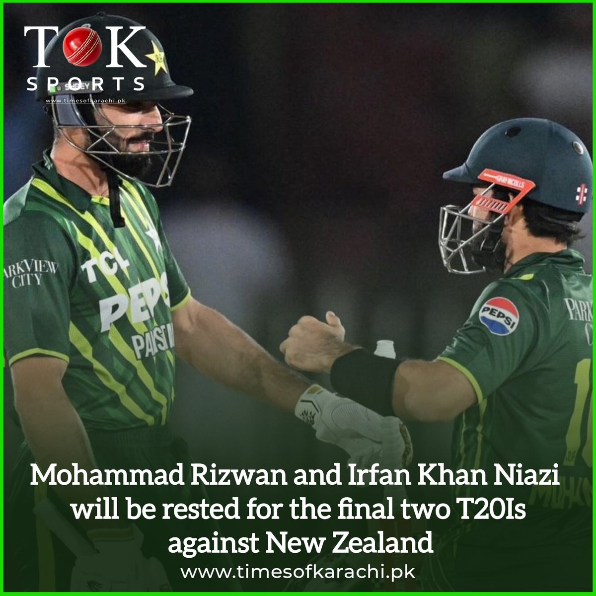 Mohammad Rizwan and Irfan Khan Niazi are set to be rested for the final two T20Is against New Zealand. They will focus on their rehabilitation under the supervision of the PCB medical panel at the NCA.

#TOKSports #MohammadRizwan #IrfanNiazi #PakvNz