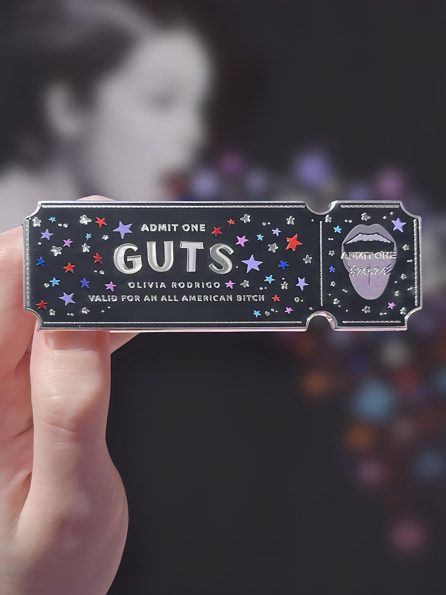 ✨ Guts Album/Tour Ticket Pin ✨ livies this one’s for you (and me) I can’t make a living wage due to my disabilities so I design jewelry, pins, and actually cute fan merch all from my bed! It’d mean the world if you checked it out 🫶🏻 genzalternative.com/products/guts-…