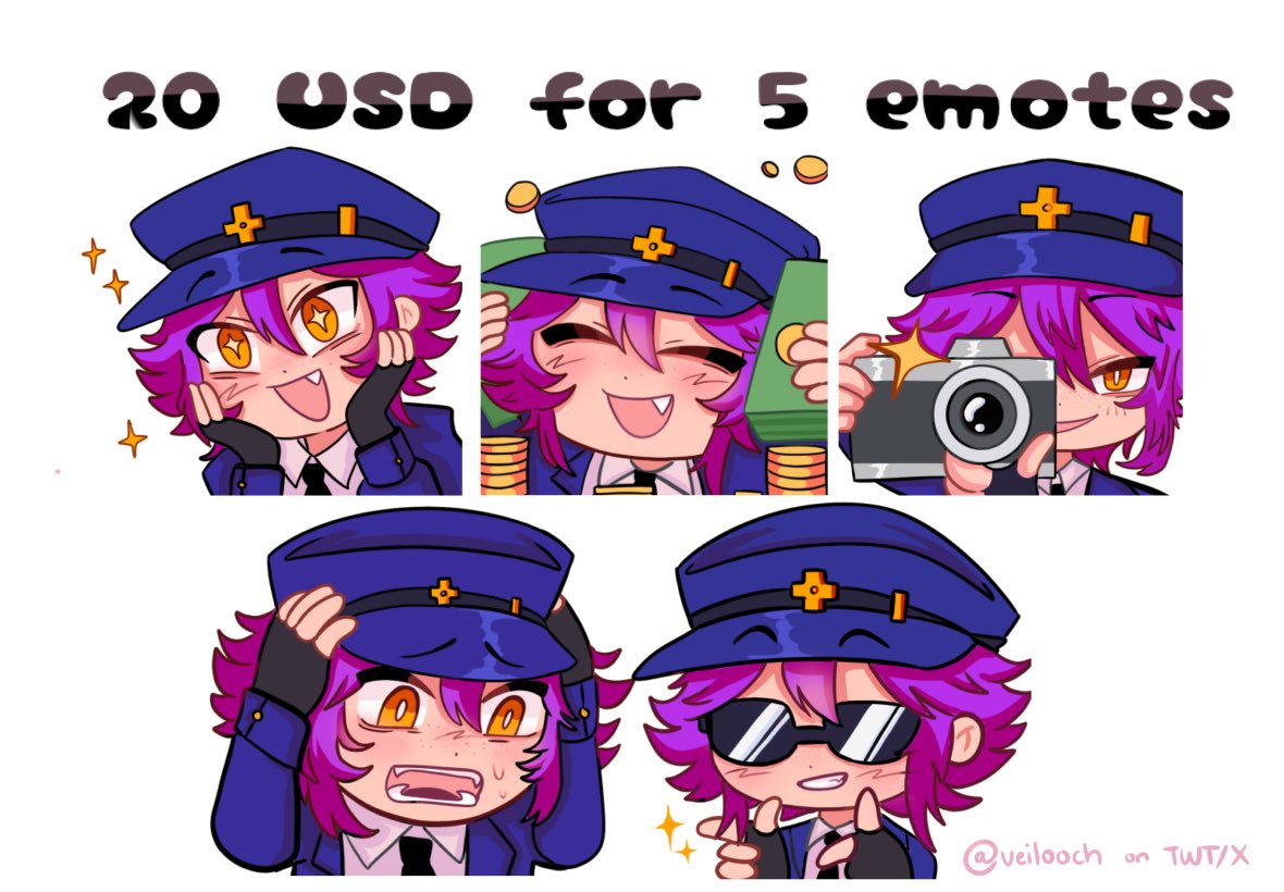veilooch's tweet photo. @akarikaii Hello! Im having emergency comms right now, im offering 5 emotes bundle for only 20 USD :]! https://t.co/IEbS9CF53t