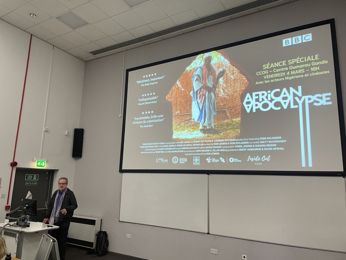 Watched the documentary ‘African Apocalypse’ re the horrors of French colonialism in Niger. Very disturbing. Sadly the negative legacies live on in the lives of Niger’s people. Sobering discussions afterwards ⁦@NorthumbriaUni⁩ with producer/director #Rob Lemkin. Intense.