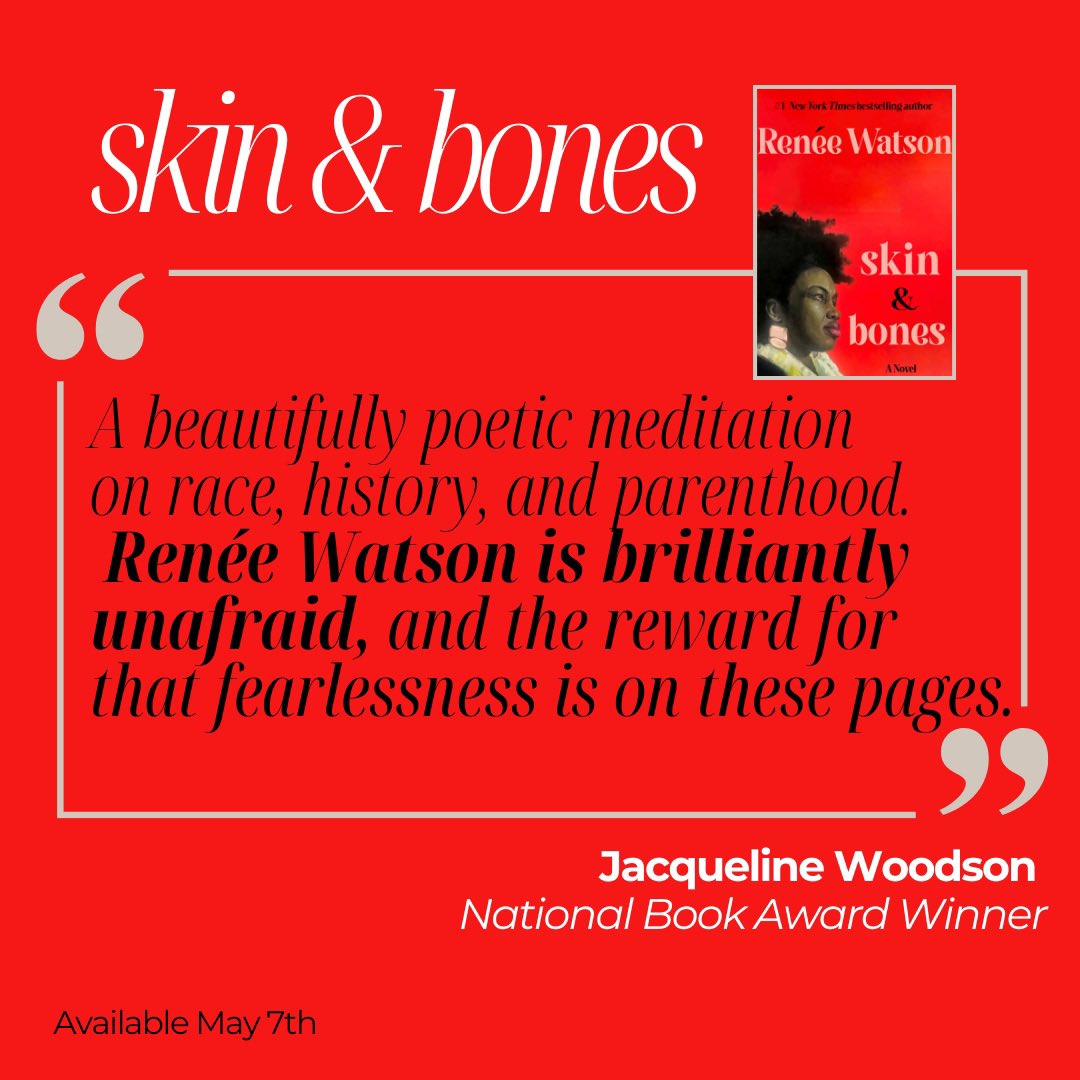 Thank you @JackieWoodson for these words and for all the ways you’ve shown up for me and my work over the years. skin & bones | May 7th preorder here: reneewatson.net/skinandbones