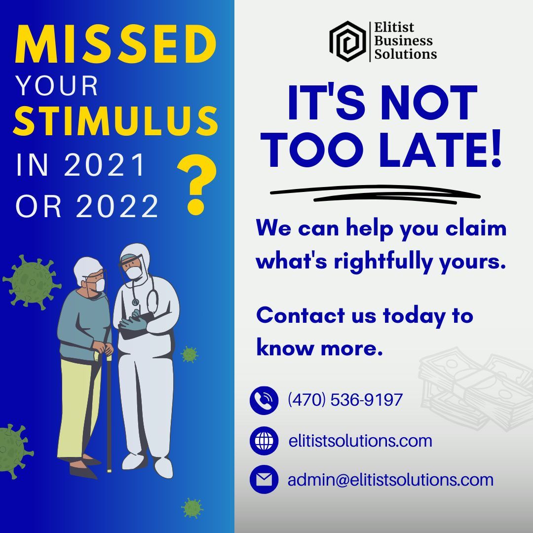 Missed your Stimulus? It's not too late! #taxrefund #taxpreparer #taxpreparationservices #taxpreparation #tax #taxseason #stimulus #refund