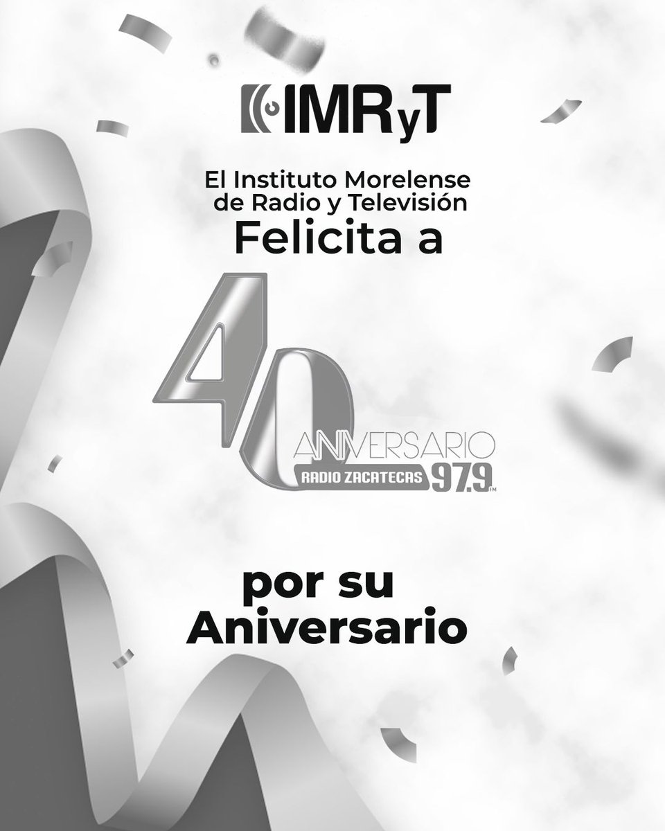 ¡El Instituto Morelense de Radio y Televisión felicita al @SI_Sizart por su aniversario! 🎉🎊 ¡Enhorabuena!