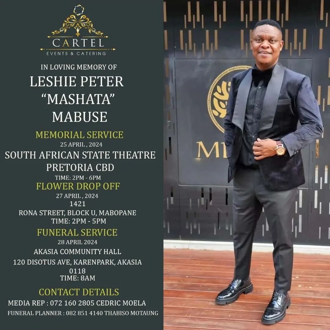.@sastatetheatre is now the new venue for Mashata's memorial service tomorrow, the 25th of April.