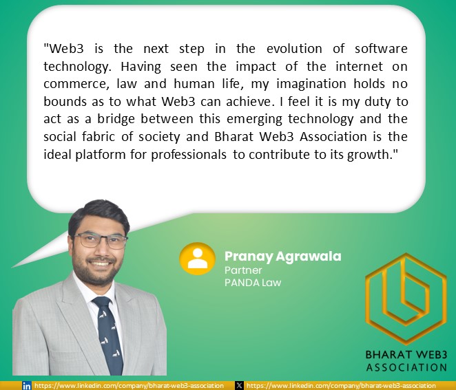 New Member Announcement! 🎉

We're delighted to welcome Mr. Pranay Agarwala to #BWA as our Affiliate member! 🤝

Bharat Web3 Association looks forward to collaborating with him towards the mission of building a #Web3 ecosystem in #India. 

#newmember