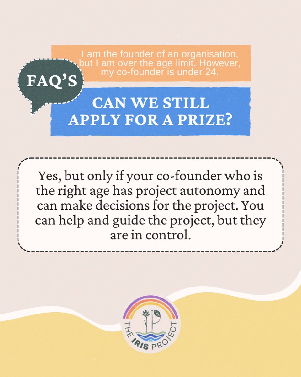theiris_project's tweet photo. Here are your application questions answered ✅

We’re searching for locally-led, creative, and game-changing projects and ideas that embody the principle of protecting and restoring nature, led by passionate young people.

APPLY NOW 👉 https://t.co/i0JufvOcfX https://t.co/fIqaITOpy3