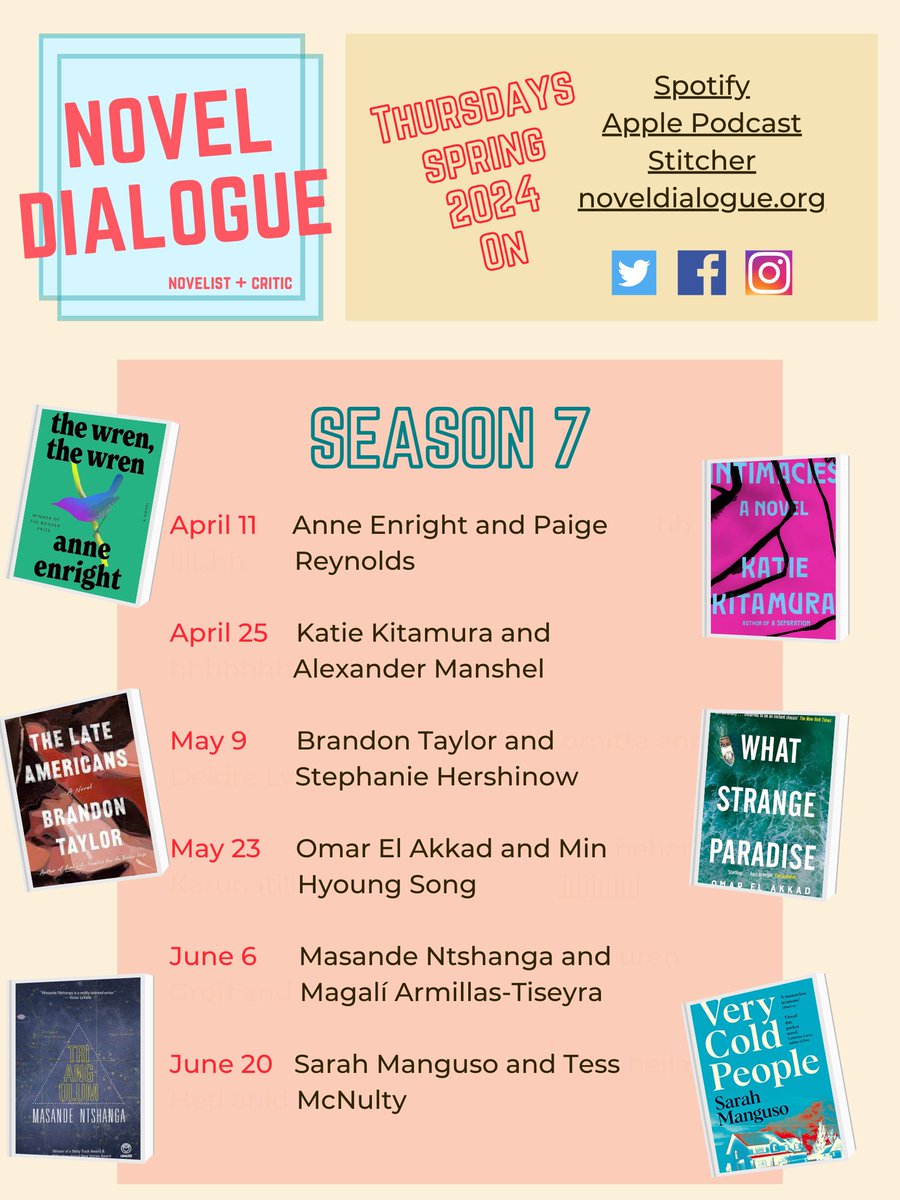 We're back with another great season of conversations @NovelDialogue! My episode with @katiekitamura and @XanderManshel goes live tomorrow and I promise you do not want to miss the brilliance of these two in dialogue.