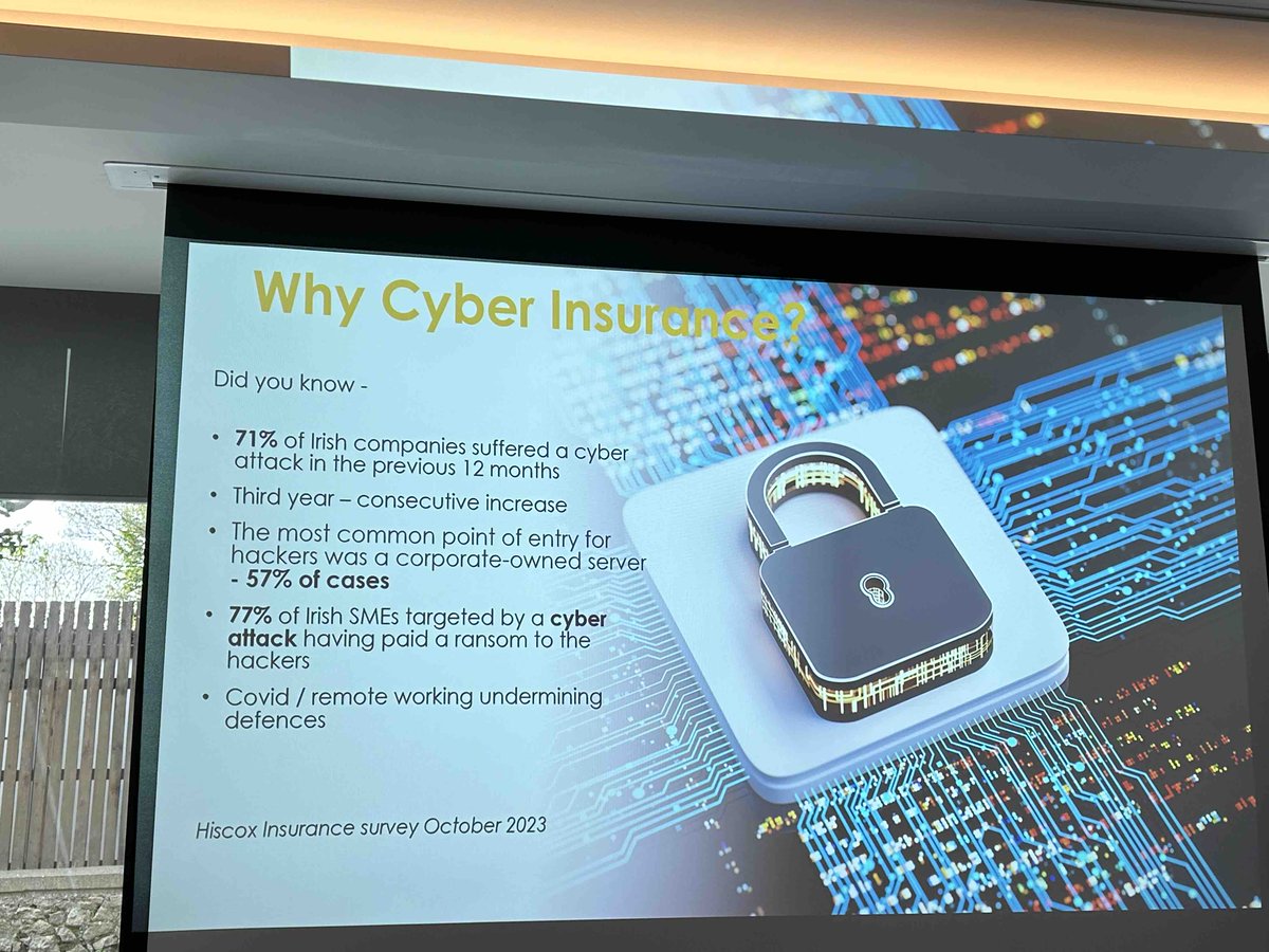 Did you know 71% of Irish companies suffered a cyber attack in the previous 12 months (2023)? Frightening!