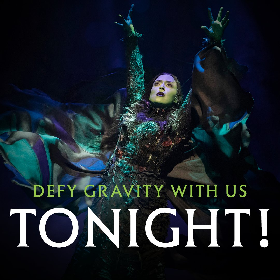 Defy Gravity with us tonight as we welcome WICKED to Hartford! 💚 Great seats still available in week two and week three!