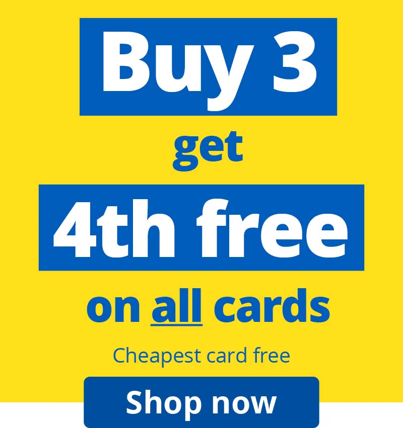 Ready to boost your card game? Grab this sizzling deal at the @cardfactoryplc Buy 3 cards and the 4th one's on us. Don't miss out! 🎉💫