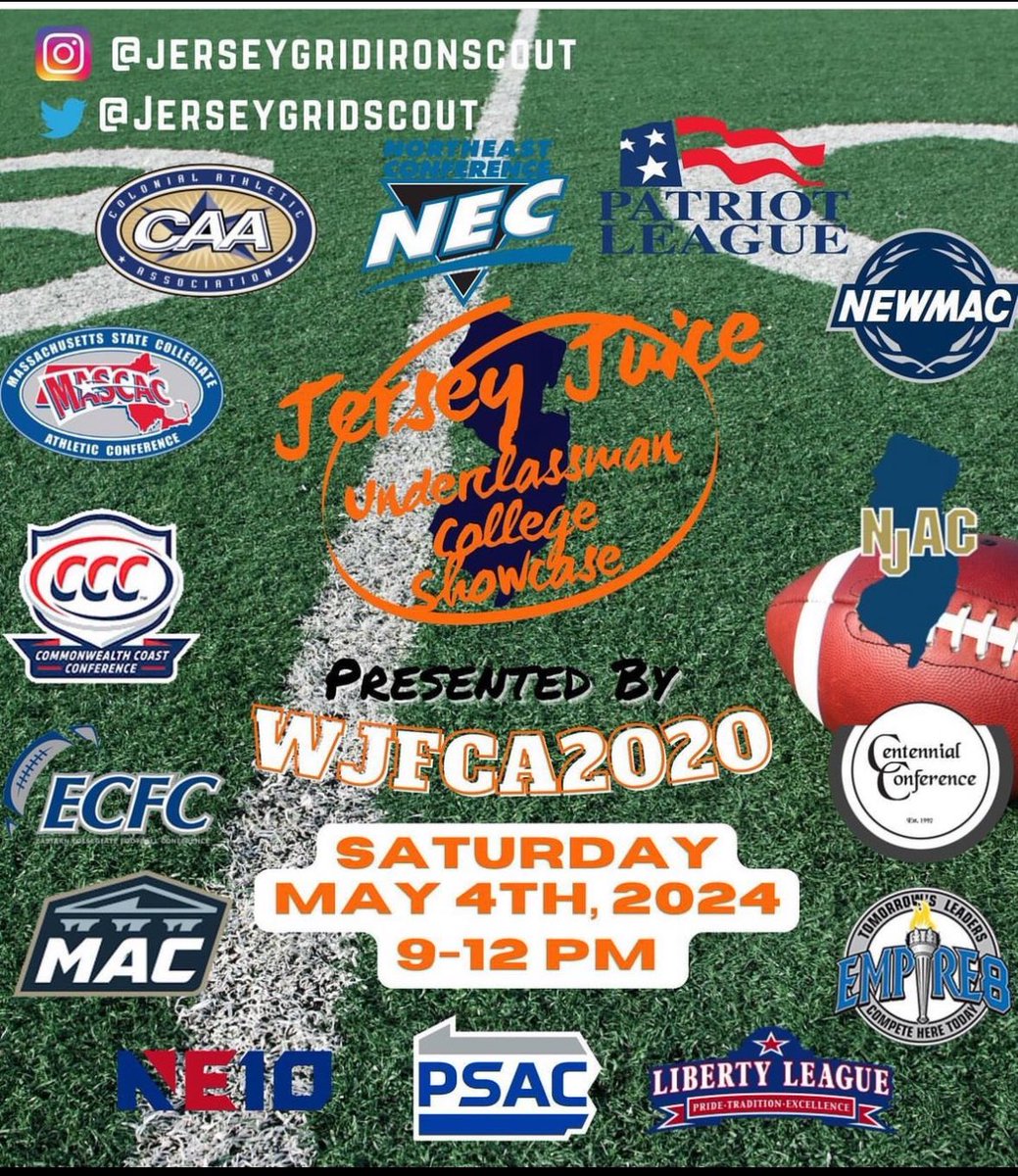 i'll be attending to Jersey juice underclassmen college showcase next weekend!!! @JerseyGridScout @DCoachBupRob @AbsegamiFB #EAT