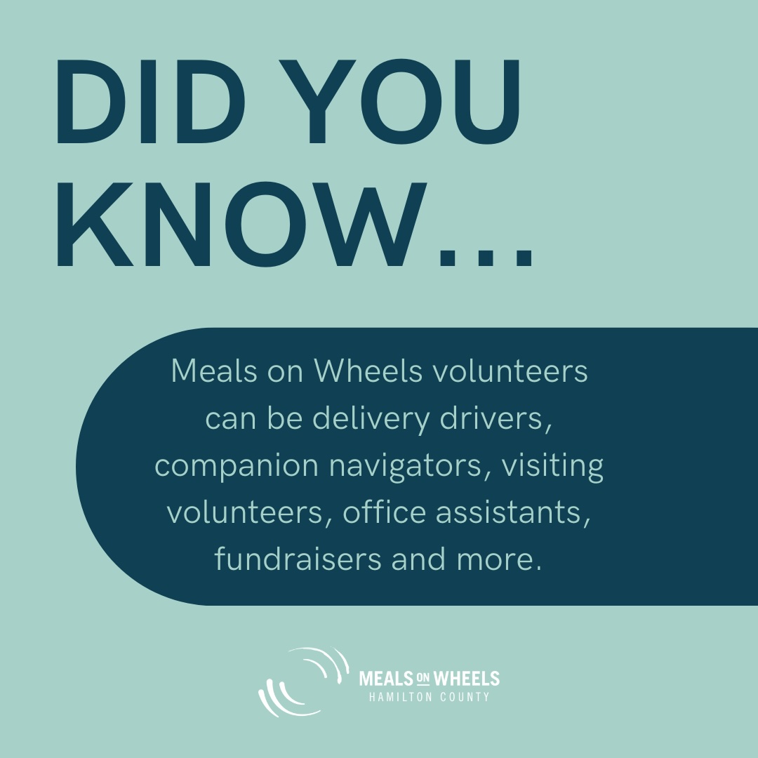 Did you know our volunteers can fill many rolls here at Meals on Wheels of Hamilton County? Head on over to our website to fill out your application and let us know how YOU can help make a #lastingimpact here in our community!