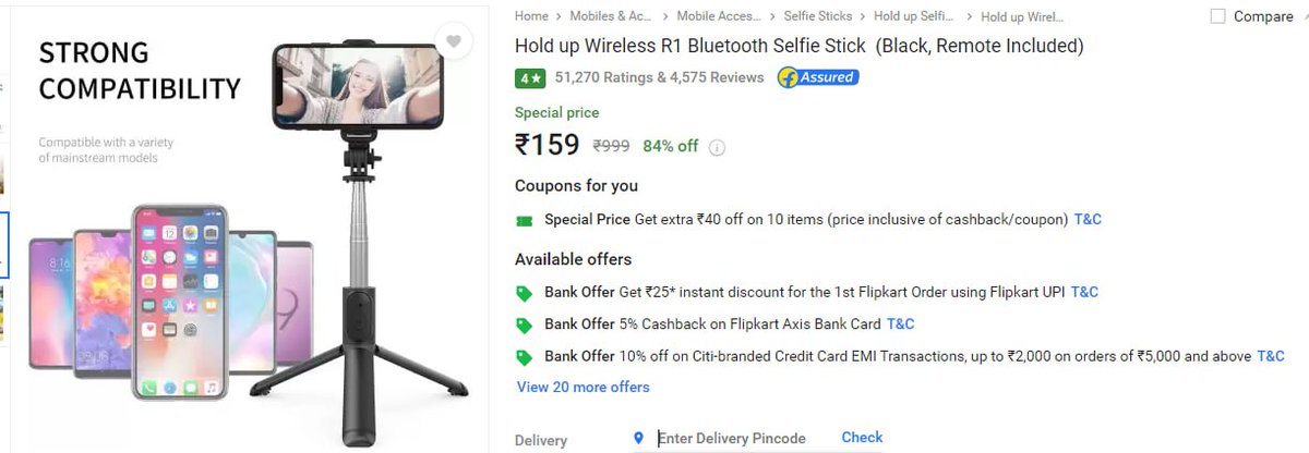 💥 Hold up Wireless R1 Bluetooth Selfie Stick ⚡

Read More: fkrt.to/WXC3m1C5

MRP: ₹299 - Offer:  ₹159

#roobai #roobaioffl #StealDeal #Exclusive #bestoffers #onlineshopping #ecommerce #shoponline #business #deals #tips #shoppingonline #visit #sale #sale #fashion…