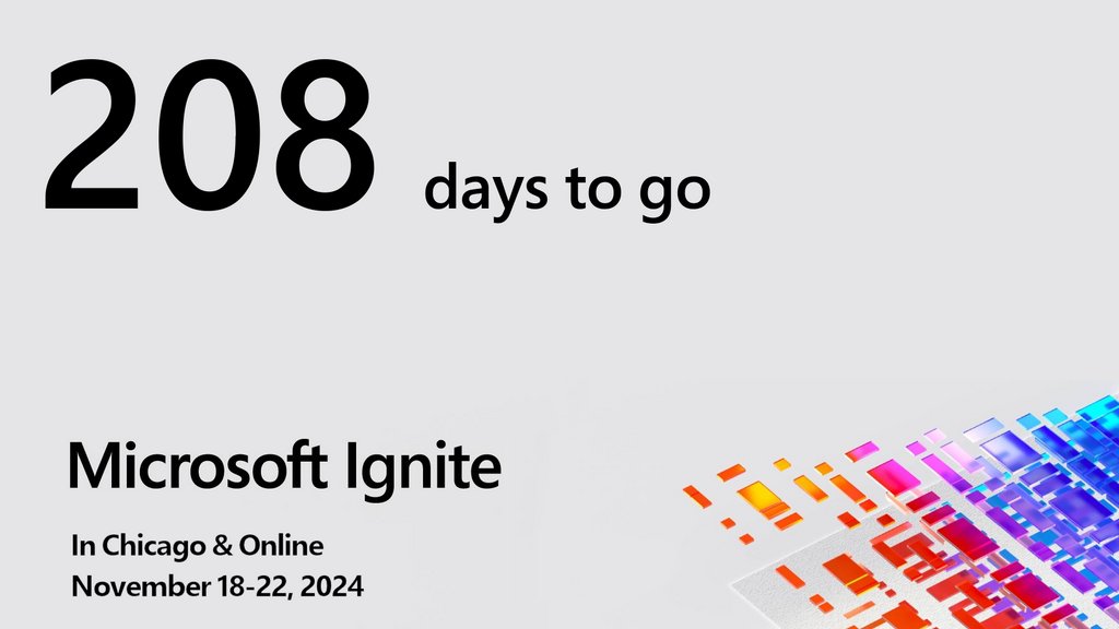 Microsoft Ignite is in 208 days. What are you hoping to get out of the event this time around? #MSIgnite
