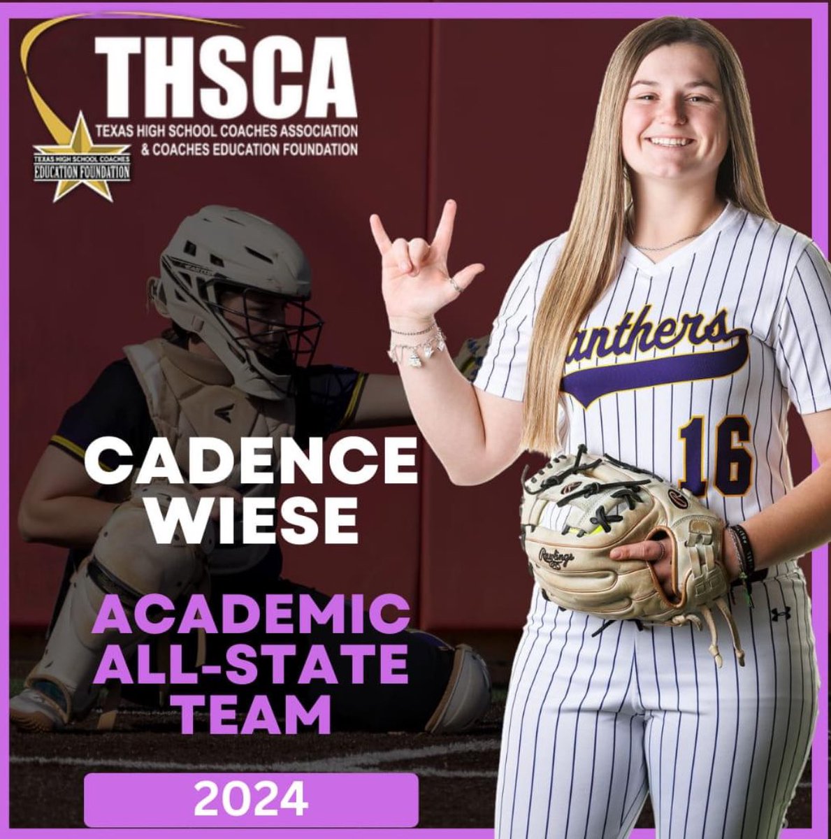 These softball players know how to get things done! They are Champions on and off the field! Congrats to Rylee and Cadence for being on the THSCA Academic-State team! 📃💜🥎📚📓📒