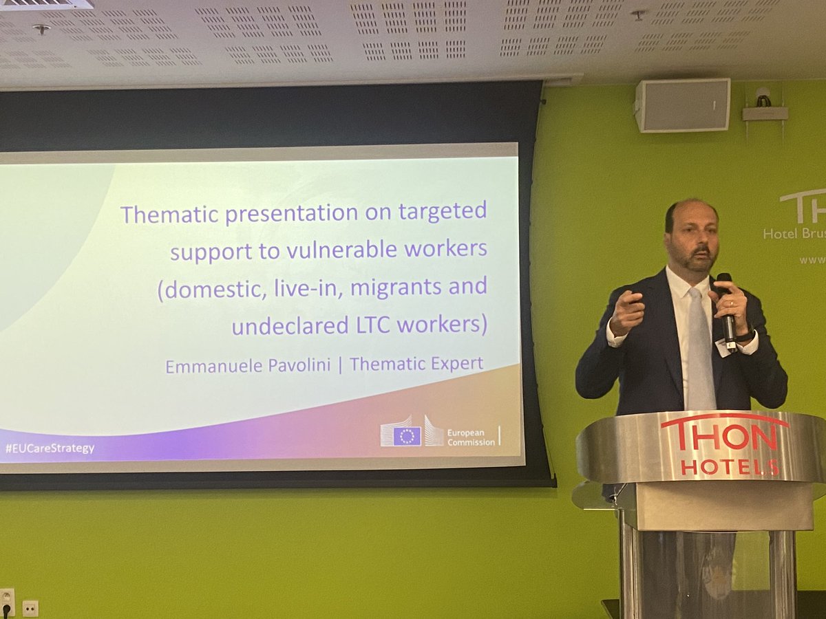 Today the #EU is addressing a significant issue in Long Term Care : Supporting vulnerable workers; #DomesticWorkers, Migrant and Undeclared Workers. These workers are filling the gap of the Care provision in the EU! 
Regulation is urgently needed!