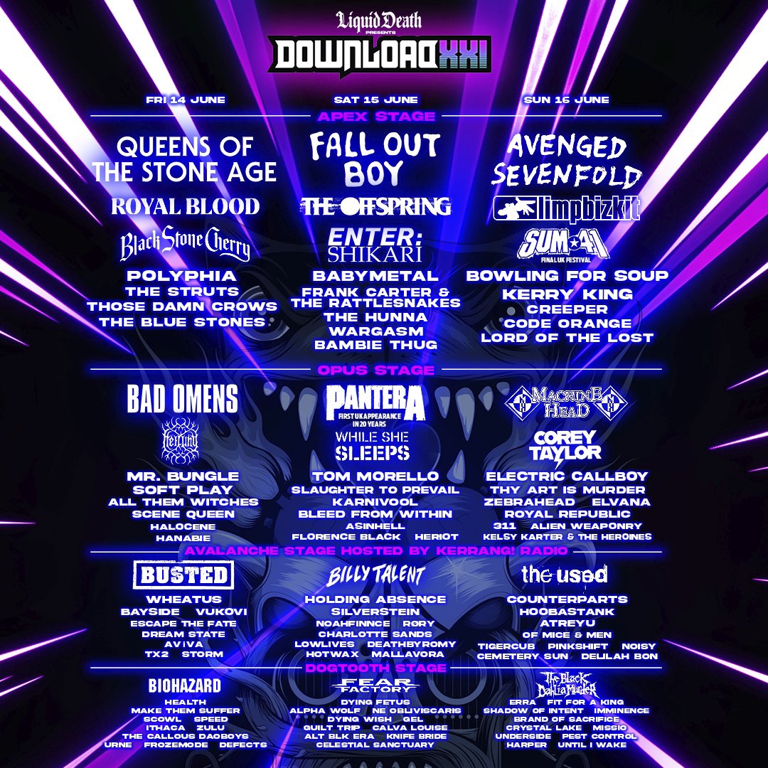 florenceblackUK's tweet photo. The final line-up for @DownloadFest!!!
Day tickets are also now on sale from 
https://t.co/skfxzNw26A https://t.co/Fu8nx7f551