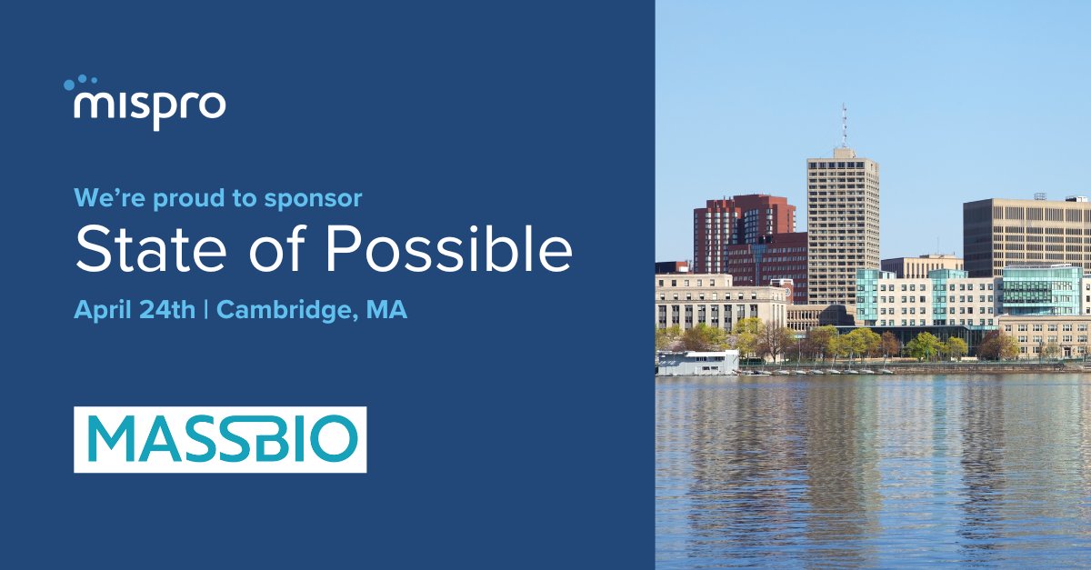 Mispro is proud to sponsor MassBio's State of Possible 2024. Join us and other industry leaders and innovators for the region's premiere life sciences event #StateofPossible24