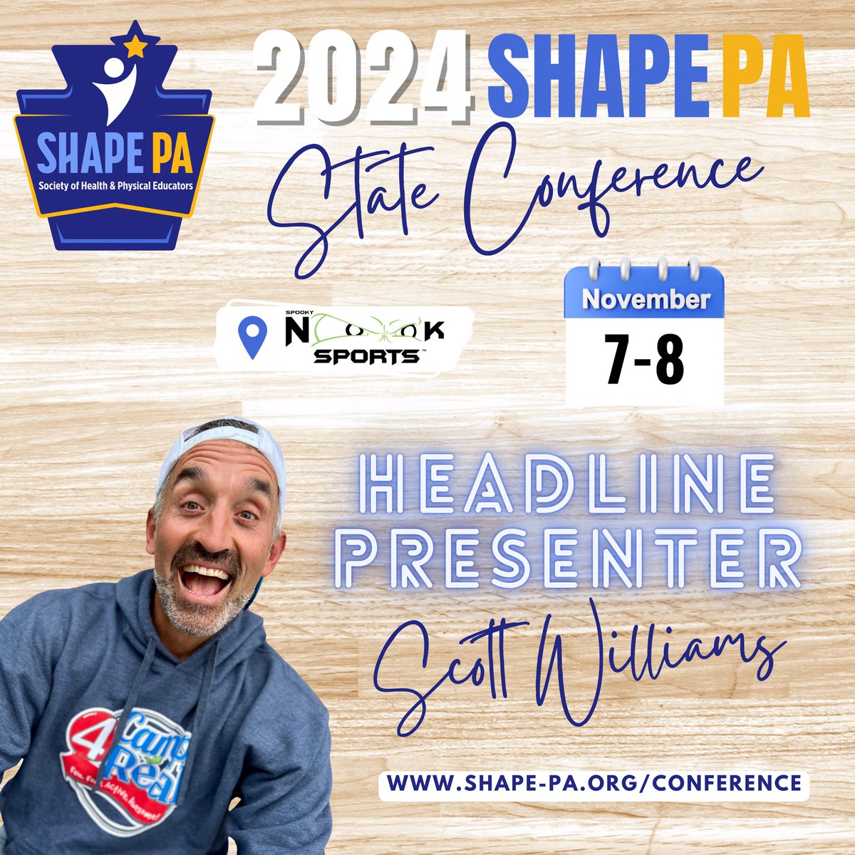 ⭐️Announcing Headliner #3!⭐️ Meet @PEScottWilliams, founder of Camp4Real. With 15 years teaching experience, he's a Golden Apple Award winner, VAHPERD Elementary PE TOY, SHAPE Southern District Dance TOY, National Healthy School Hero & US Coordinator for @omnikinofficial