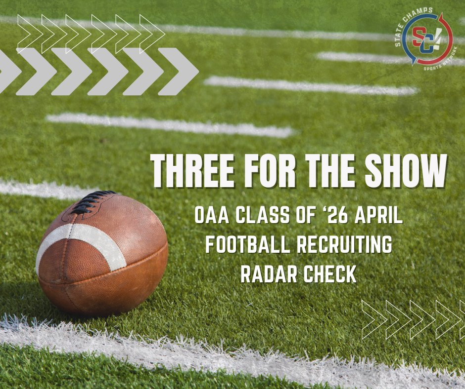 Three For The Show — OAA Class of ’26 April Football Recruiting Radar Check statechampsnetwork.com/three-for-the-… @WillEspy7 | @GrovesAthletics