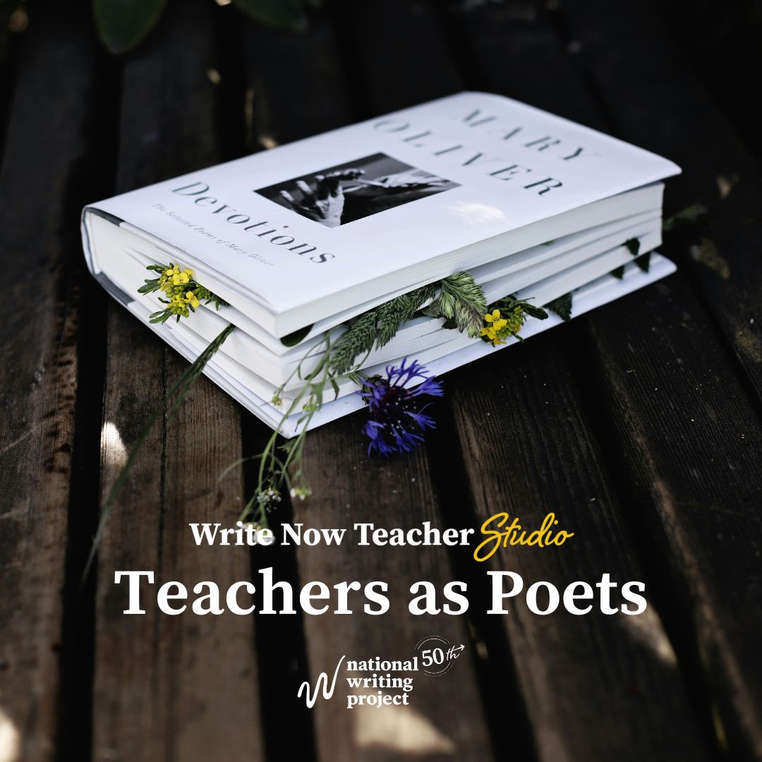 writingproject's tweet photo. #NationalPoetryMonth is still rolling along and if you're looking for a place to write, share, and discuss poetry with other teachers, Teachers as Poets in the Write Now Teacher Studio is for you! #nwpstudio https://t.co/eyXdzjk50A https://t.co/whsP37T0Im