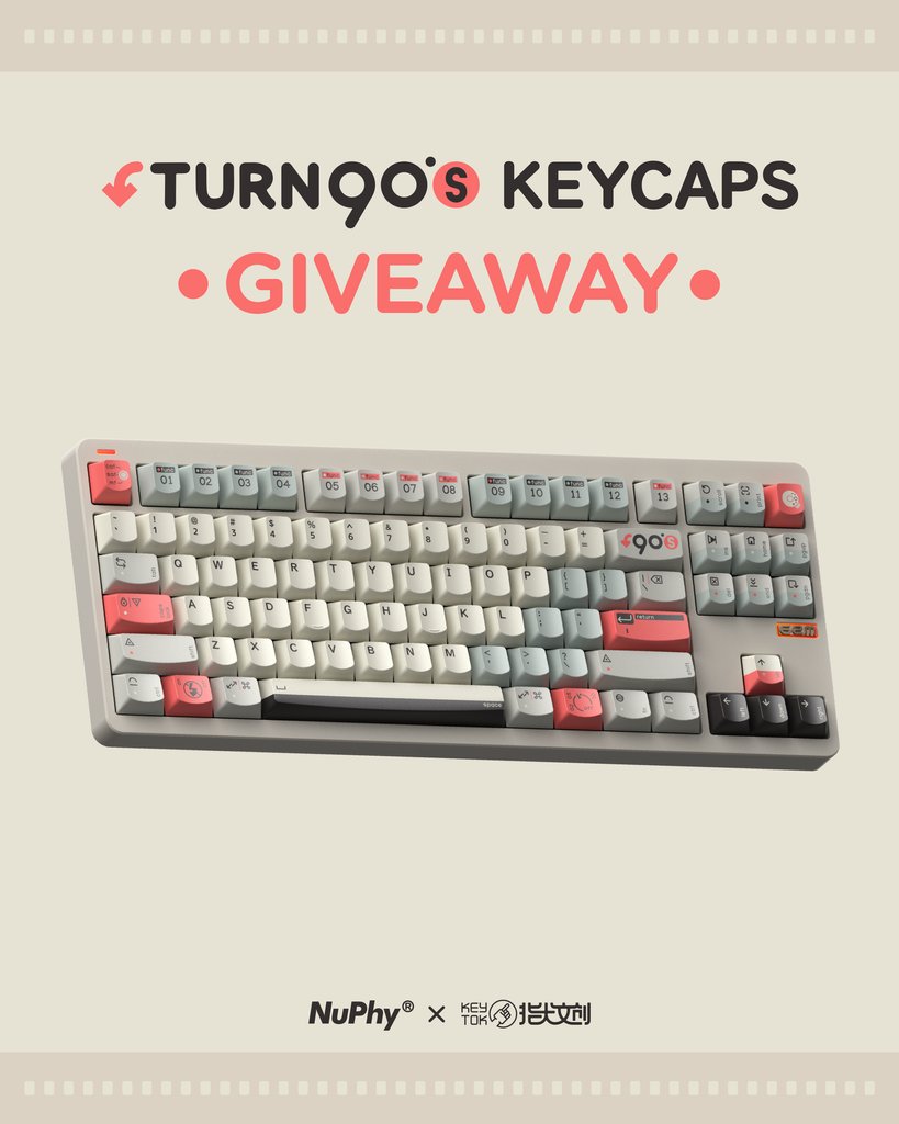 🎁Turn to 90's Keycaps Giveaway!⁠ ⁠ To enter:⁠ 1. Follow @nuphystudio;⁠ 2. Like the post and repost it;⁠ 3. Tag 2 best friends in the comment. ⁠ Winners: 2 Prize: 1 set of Turn to 90's keycaps⁠ Date: April 24 - May 10