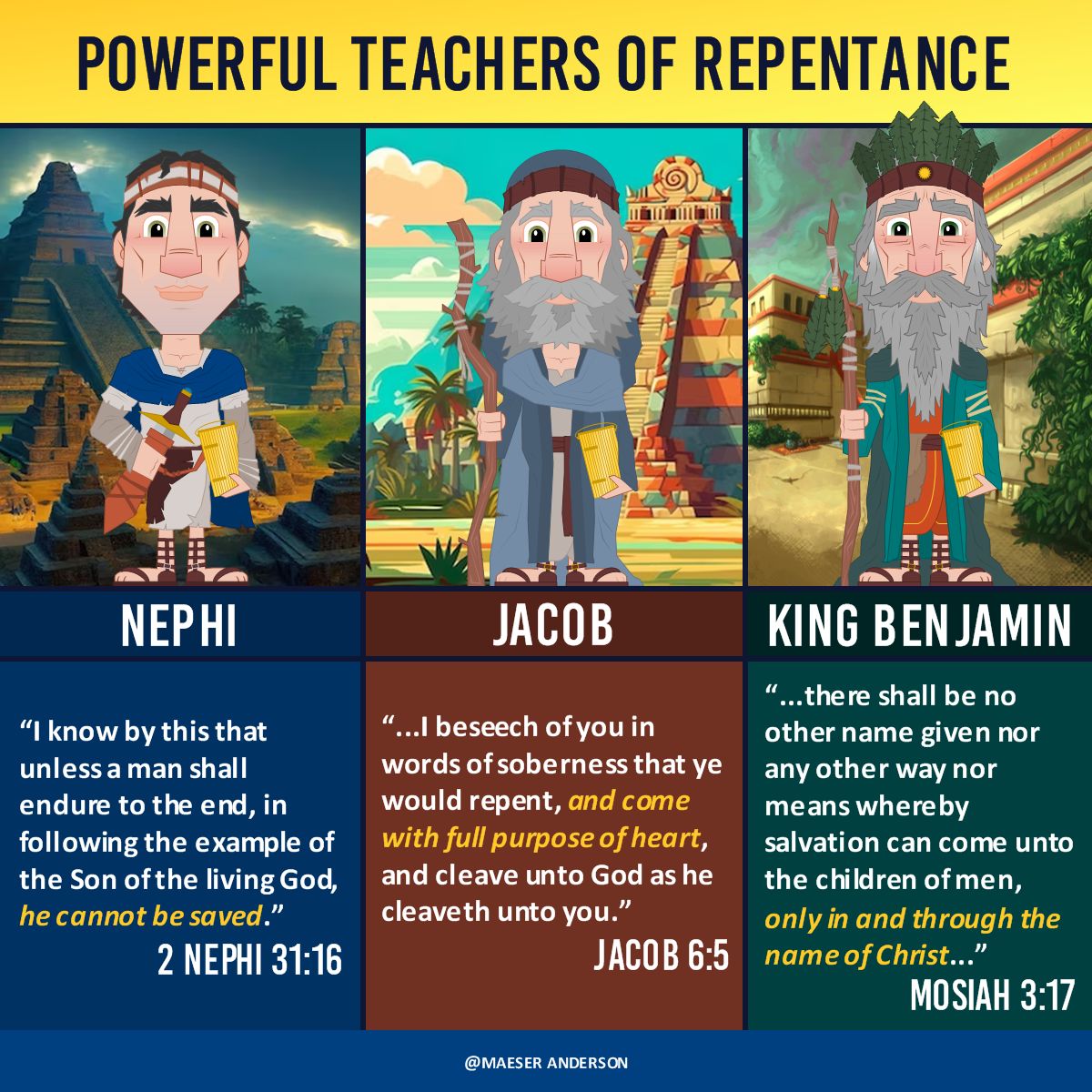 Powerful Teachers of Repentance: Nephi, Jacob and King Benjamin

The Book of Mormon is awesome!
———
#generalconference #HearHim #JesusChrist #sharegoodness #ComeFollowMe #strivetobe #ldsconf