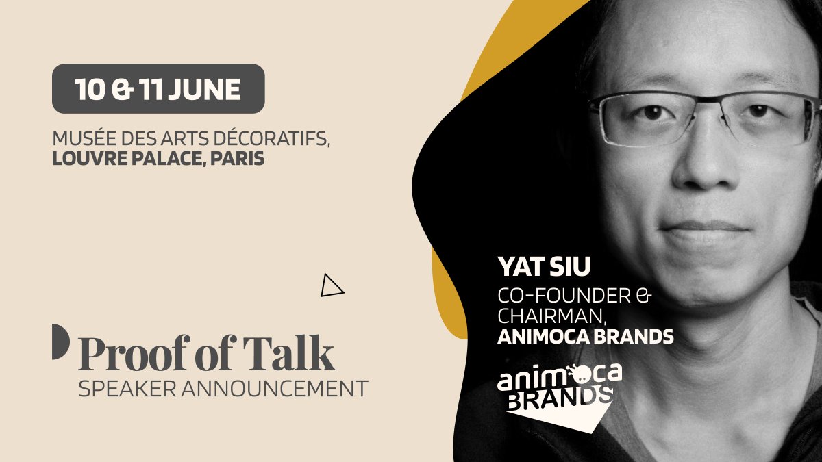 We are honored to announce Yat Siu (@ysiu), co-founder and executive chairman of Animoca Brands (@animocabrands), as a speaker at Proof of Talk 2024 in Paris!✨ Yat Siu, a visionary in the technology and blockchain ecosystem, co-founded Animoca Brands, propelling it to global…