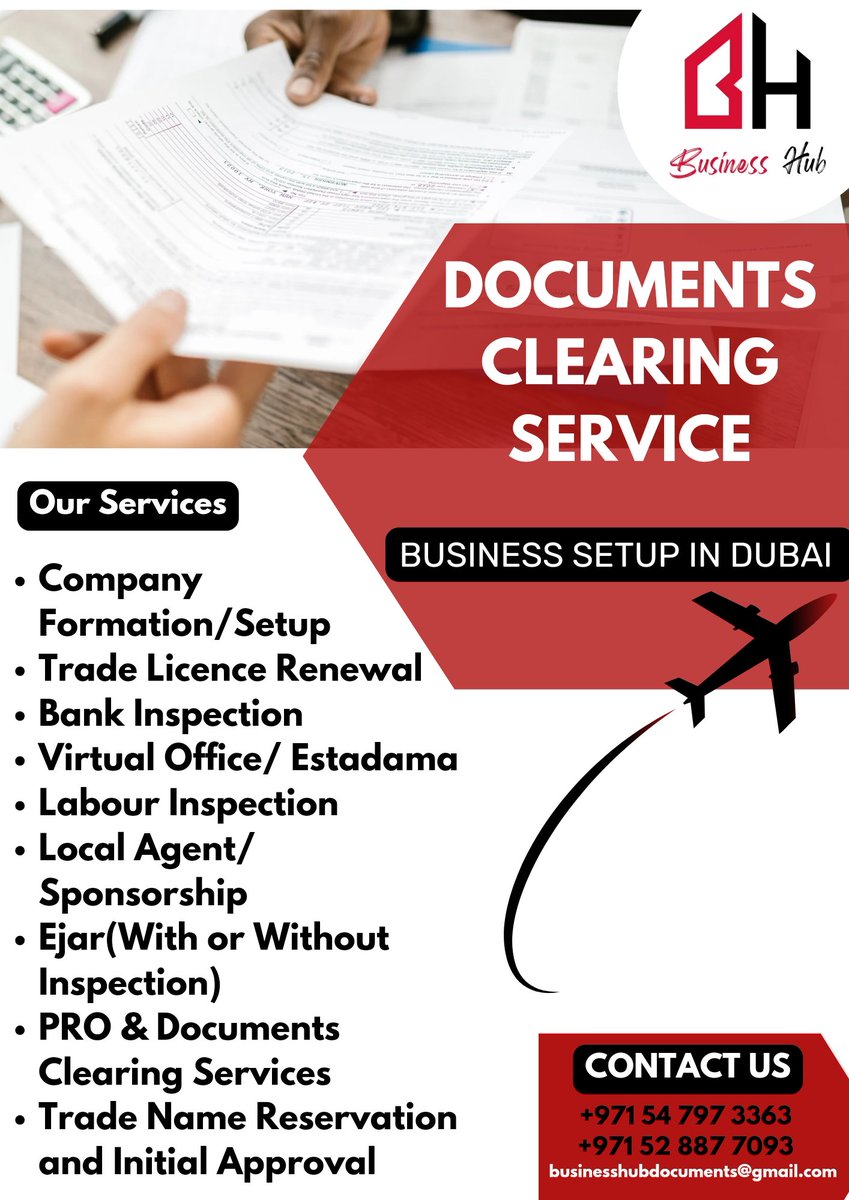 Documents Clearing Services in DUBAI.
#companyformation #labourinspection #sponsorship #Ejari #PRO #tradenamereservation #dubaibusiness #uae #dubai #altawar  #setupindubai #dubaicompanies #Altawar #AlQusais #businessbay #dedcafeContact Us:
+971 54 797 3363
+971 52 887 7093