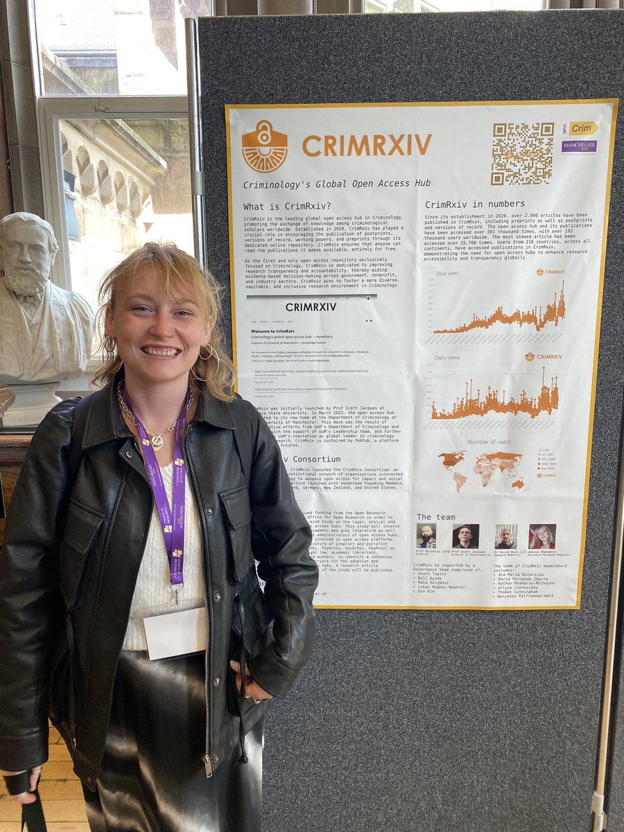 Jessie Shepperd and I are representing @CrimRxiv at the Open Research Conference 2024 of @UoMOpenResearch 🔓