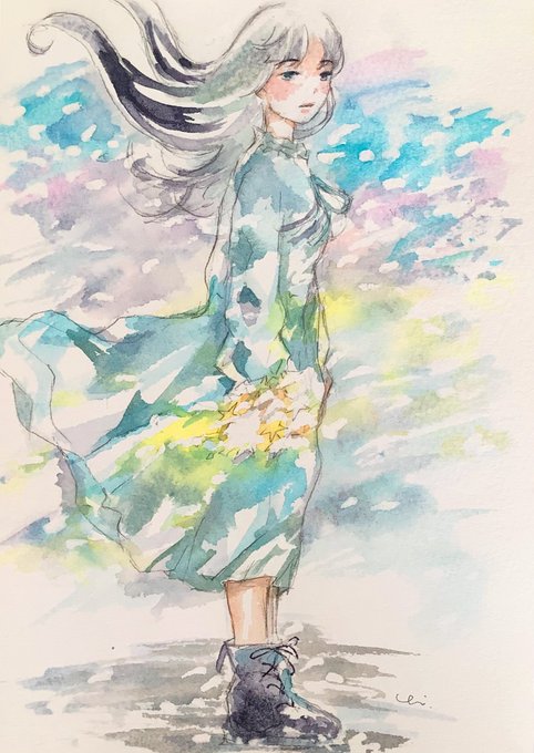 「watercolor」のTwitter画像/イラスト(新着))