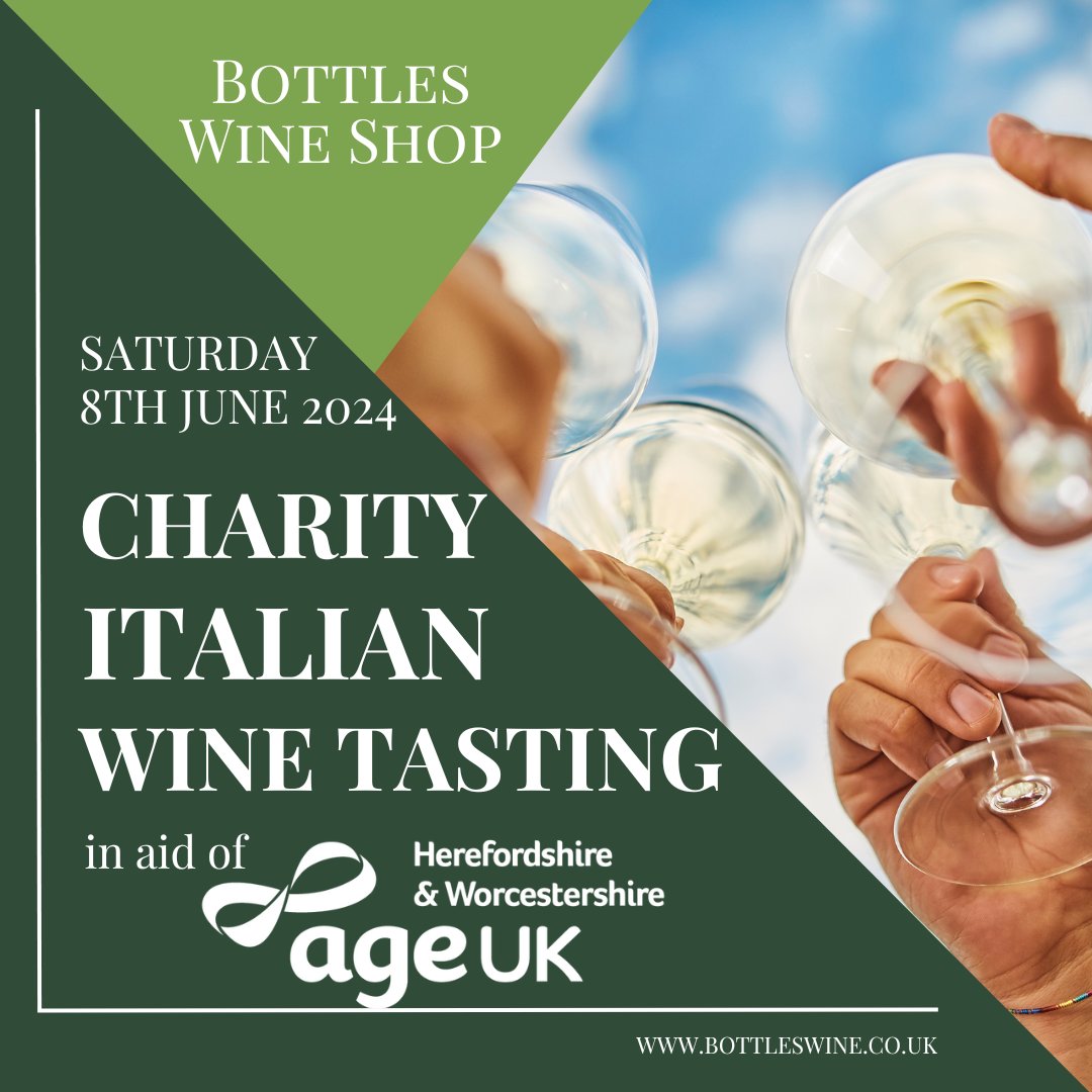 Back by popular demand, join us for an Italian wine tasting experience at @BottlesWine. Grab some friends for an evening of socialising, handpicked wines and charcuterie boards all for a great cause. Tickets are available now: bit.ly/3xDACJU #WorcestershireHour