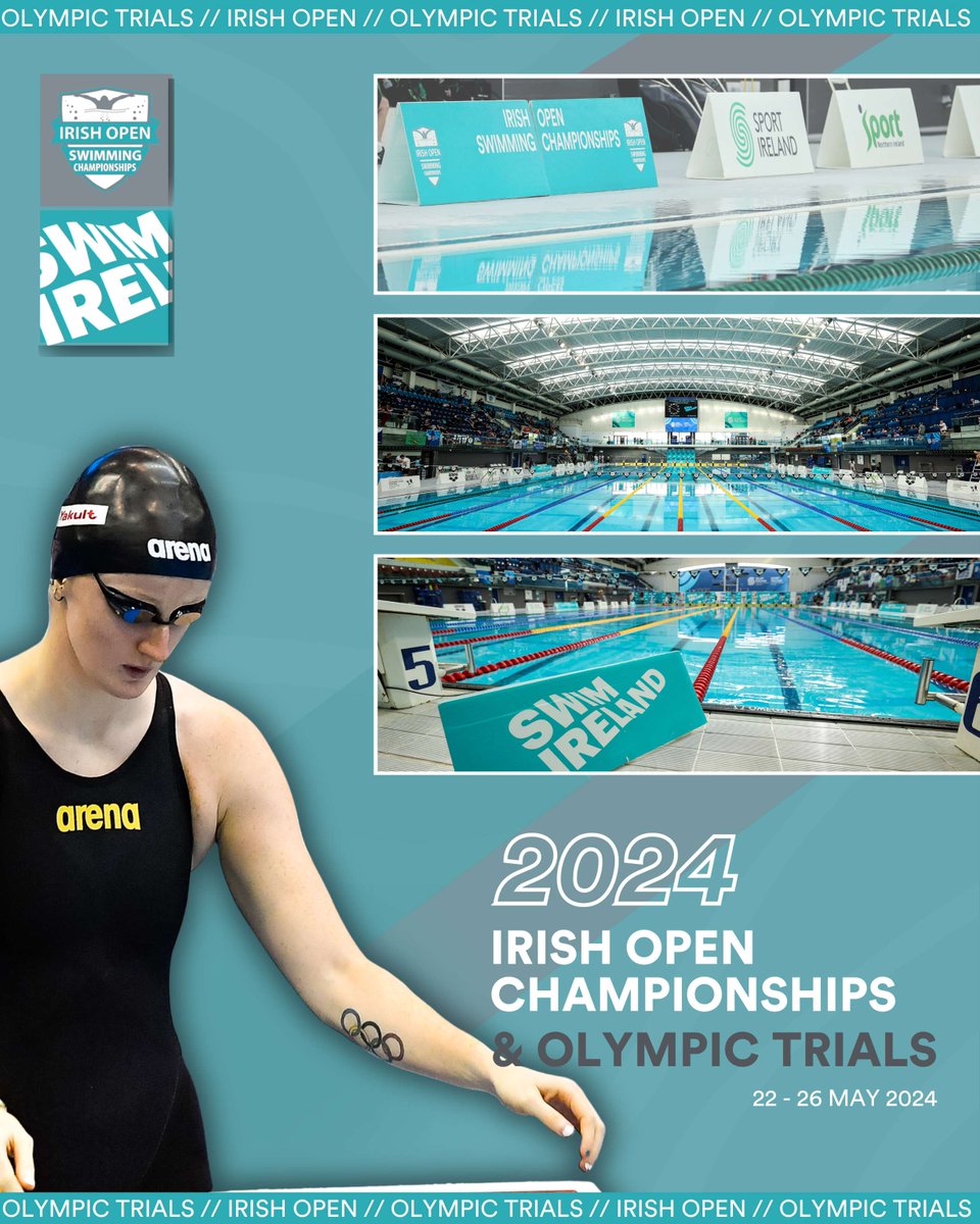 𝗙𝗢𝗨𝗥 𝗪𝗘𝗘𝗞𝗦 𝗧𝗢 𝗚𝗢! The 2024 Irish Open Championships and Olympic Trials is just 𝙛𝙤𝙪𝙧 𝙬𝙚𝙚𝙠𝙨 𝙖𝙬𝙖𝙮! The Sport Ireland National Aquatic Centre will be the place to be from 22-26 May! Let's pack the house and get behind our swimmers 🏠